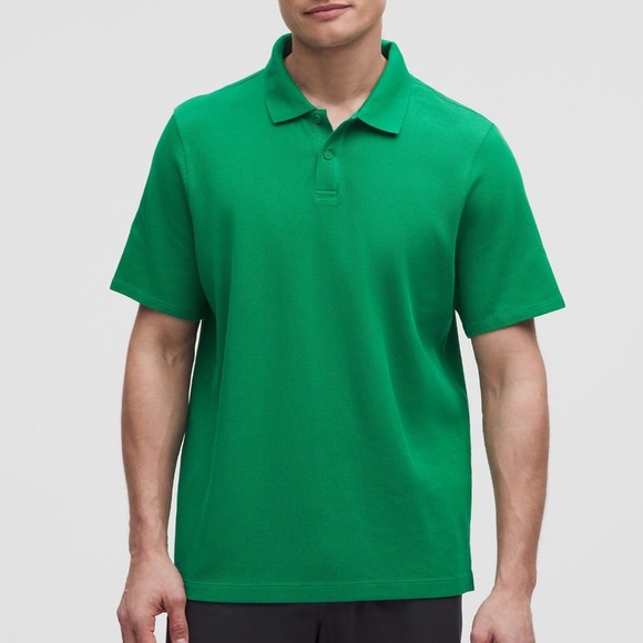 Lululemon Cotton Pique Short Sleeve Polo-Raceway Green - Picture 1 of 4